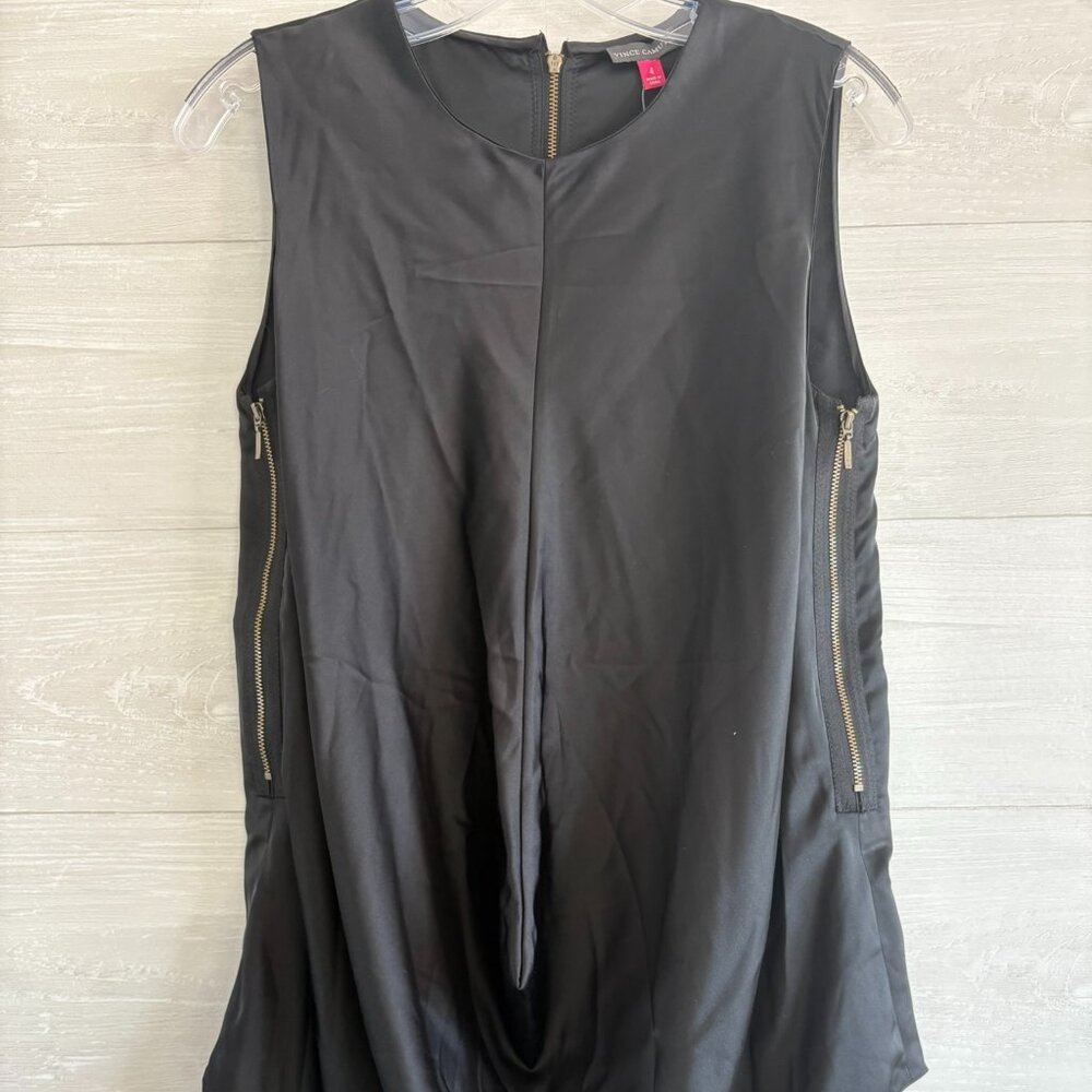 Vince Camuto Sleeveless Side Zipper Satin Tunic Sz 4 NWT